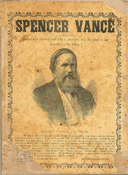 Appraisal: SPENCER VANCE HAWAIIAN LANGUAGE Spencer Vance Ka Makai Kui Puuwai