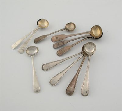 Appraisal: Eleven various condiment spoons mixed makers and dates including one