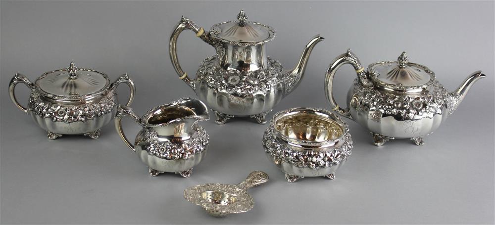 Appraisal: REED BARTON SILVER FIVE-PIECE TEA AND COFFEE SERVICE no A