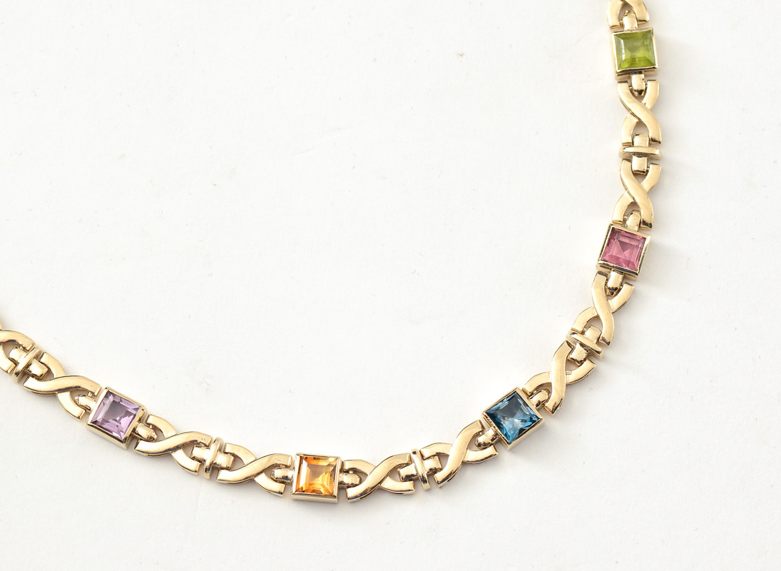 Appraisal: WELL MADE MULTI GEMSTONE NECKLACE CTW K Yellow Gold Necklace