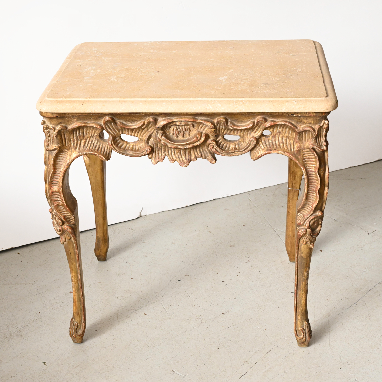 Appraisal: DENNIS LEEN ROCAILLE GILTWOOD TABLE st c nicely carved with