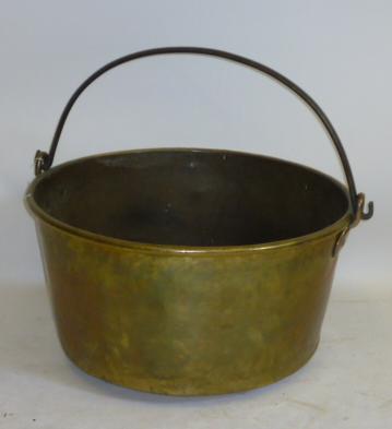 Appraisal: A LARGE BRASS JAM PAN th Century of slightly flared