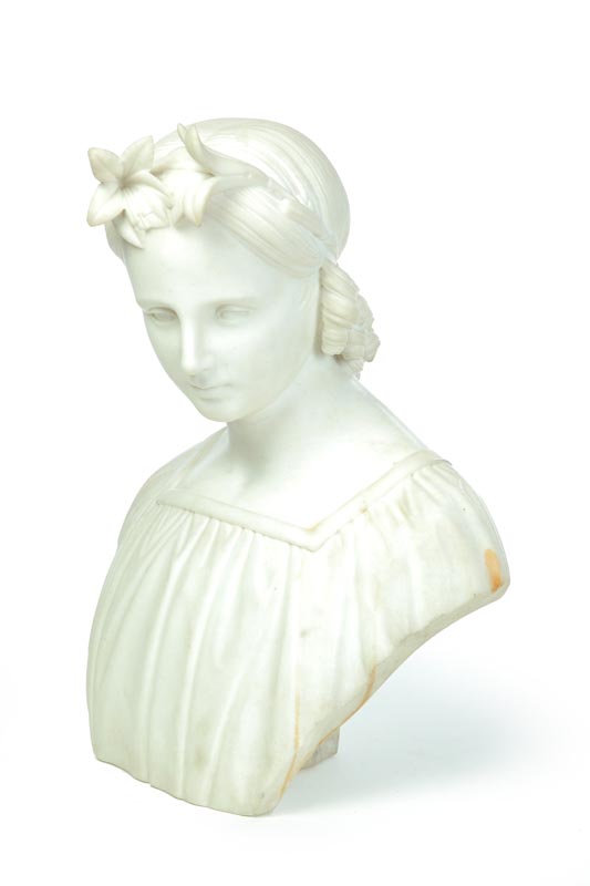 Appraisal: MARBLE BUST American or European early th century Young woman