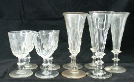 Appraisal: A set of five Edwardian panel cut flutes together with