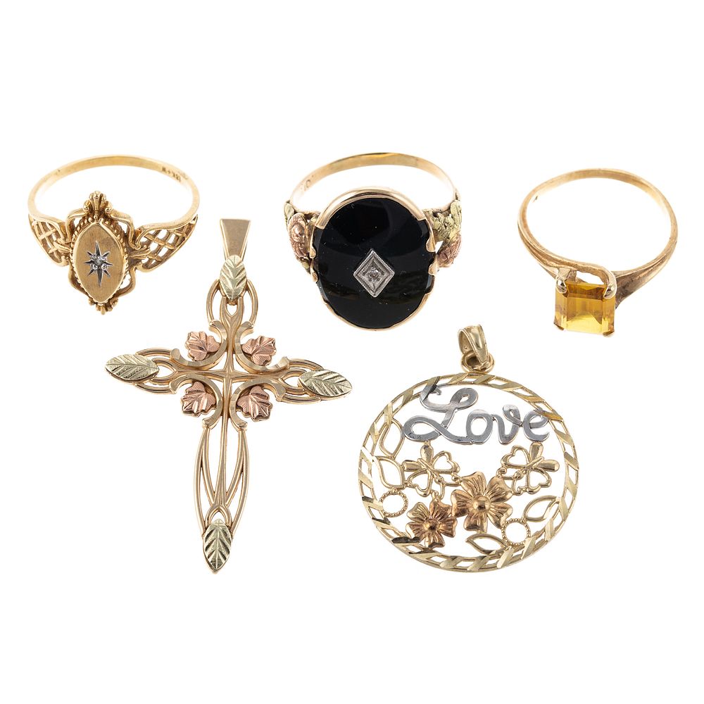 Appraisal: An Eclectic Collection of K Yellow Gold Jewelry K tri-color