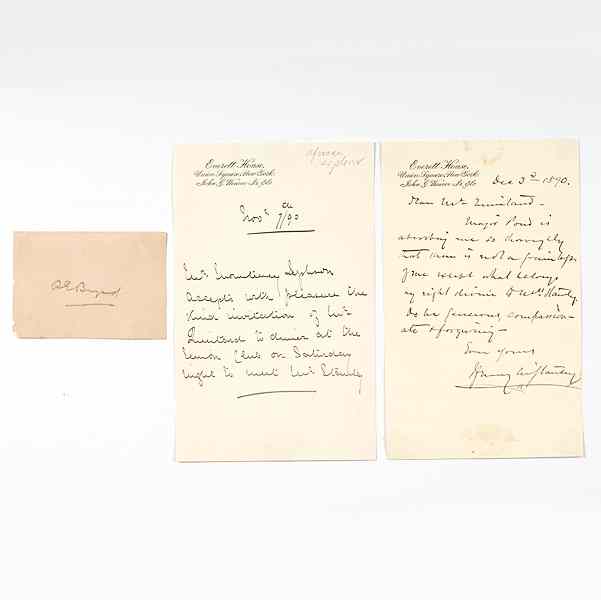 Appraisal: Explorers Henry M Stanley Admiral R E Byrd Autographs Lot