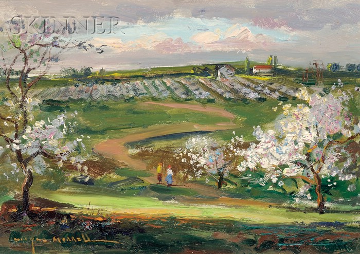 Appraisal: Wayne Beam Morrell American b Apple Orchards Near Giverny France