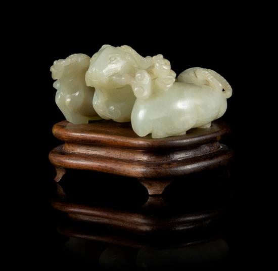 Appraisal: Sale Lot A Carved Celadon Jade Figure of Three Rams