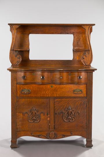 Appraisal: American Late Victorian Oak Sideboard ca the top lacking its