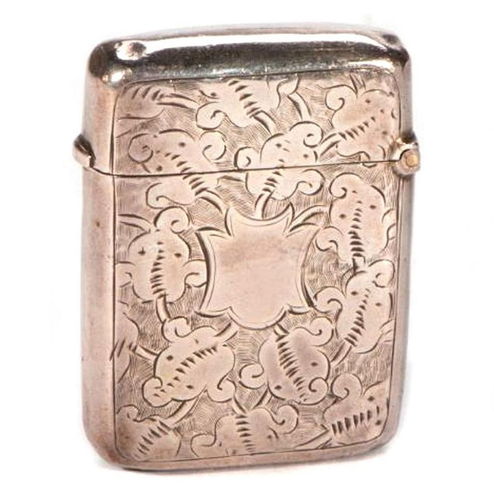 Appraisal: Silver matchbox English hallmark silver matchbox