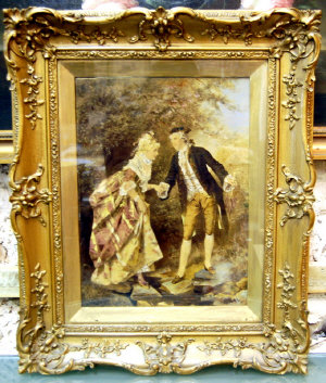 Appraisal: Pair of oleographs of a courting couple after Tito Conti