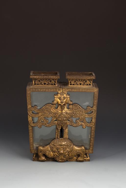 Appraisal: A CHINESE GILT BRONZE CHAMPION LANTERN in the form of