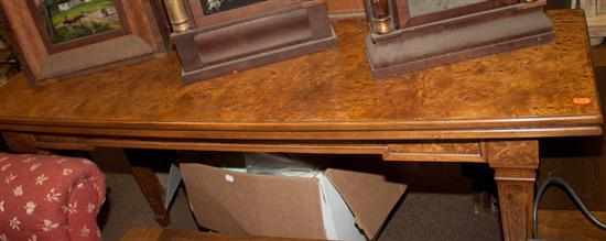 Appraisal: Burl walnut flip-top breakfast table Estimate - All property is