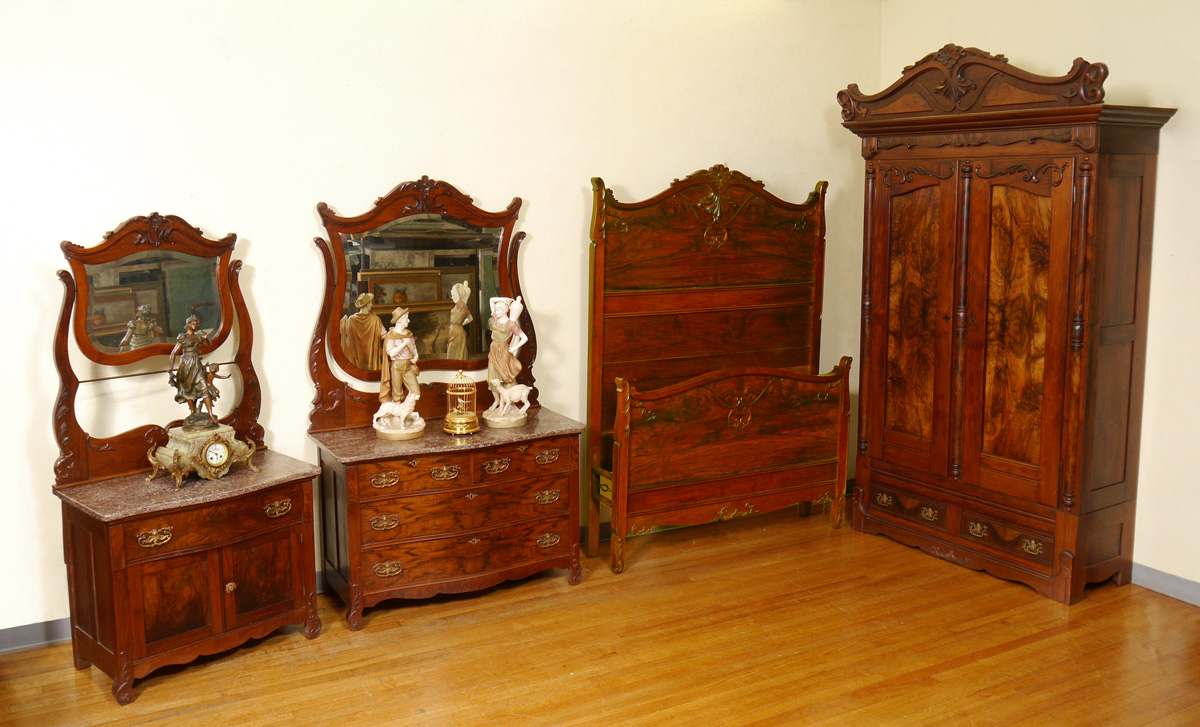 Appraisal: LATE TH C MARBLE TOP BEDROOM SET piece to include