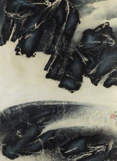 Appraisal: LIU KUO-SUNG GUOSONG CHINESE B Silvery Cloud on Top of