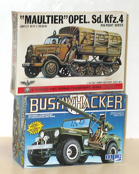 Appraisal: Military Model Kits Lot includes assorted military plastic vehicles in