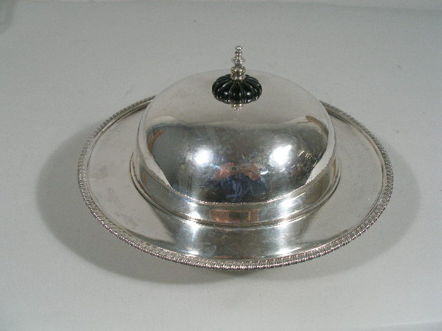 Appraisal: Edwardian Silver Covered Butter Dish hallmarked for London domed lid