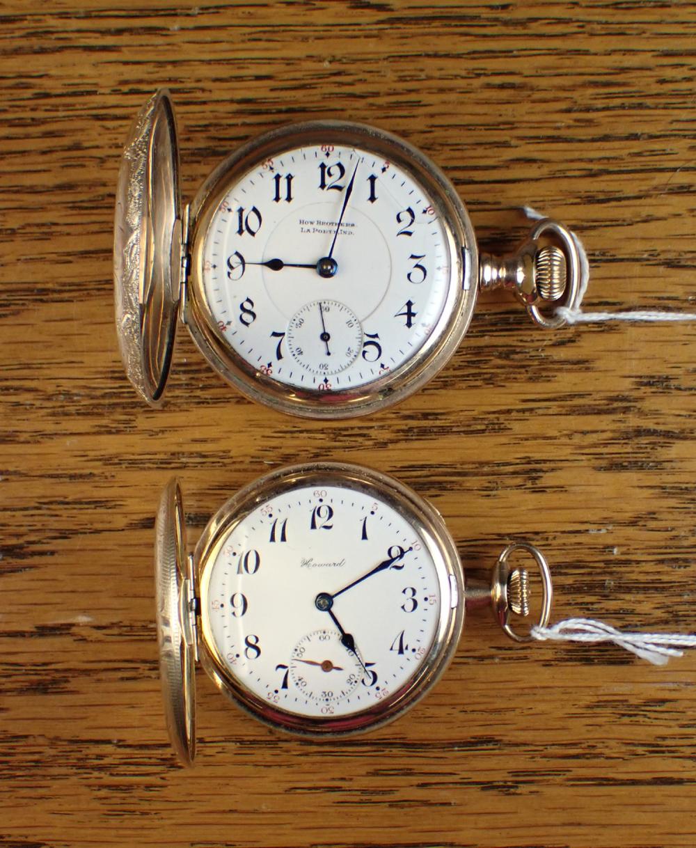 Appraisal: TWO HUNTER CASE POCKET WATCHES ILLINOIS model How Brothers Bunn