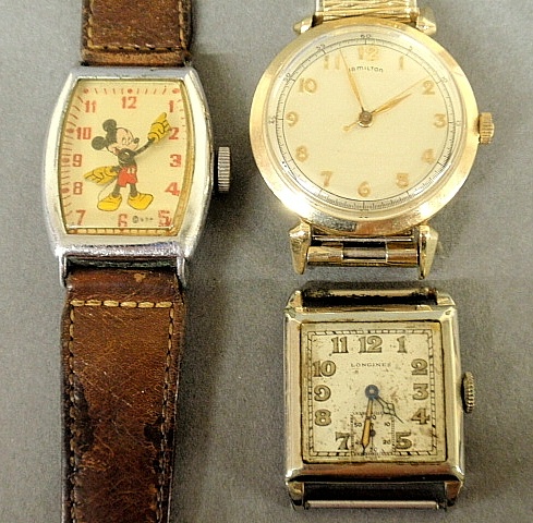 Appraisal: - Three men s wristwatches- early Mickey Mouse h a