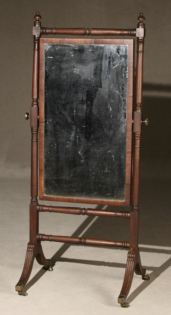 Appraisal: Classical Mahogany Cheval Mirror Early th Century Some cracks to