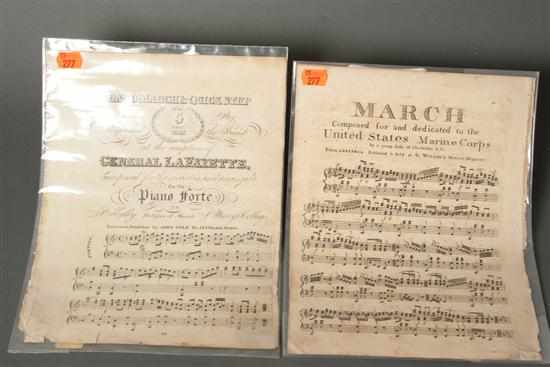 Appraisal: Patriotic sheet music Two items ''March'' composed for and dedicated