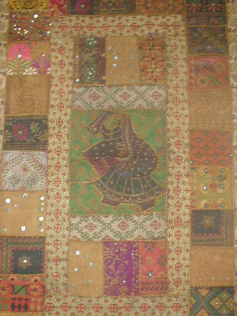 Appraisal: An early thC Indian patchwork panel x