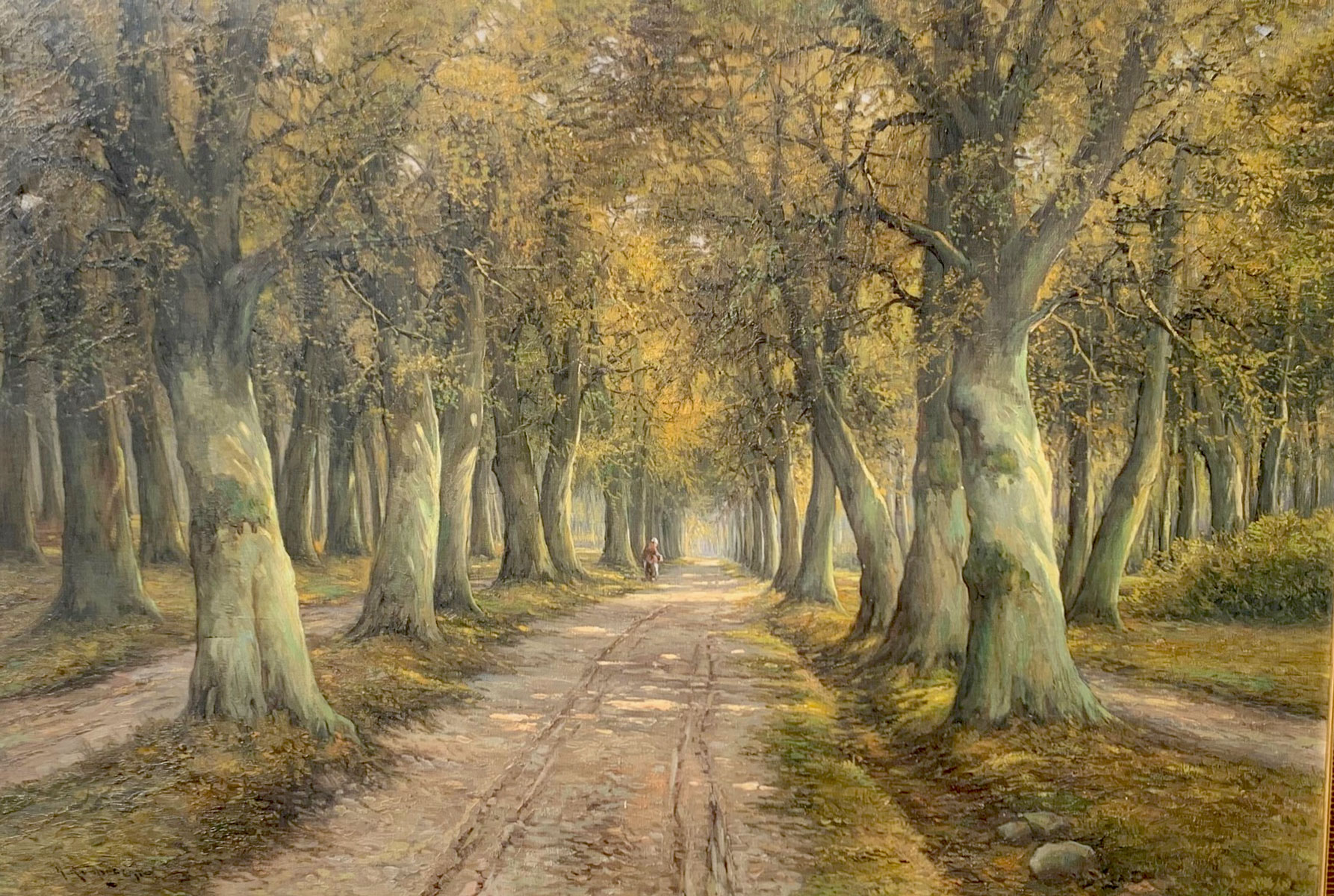 Appraisal: RUPPRECHT Wilhelm German - Tree-lined Country Road with Figure Walking