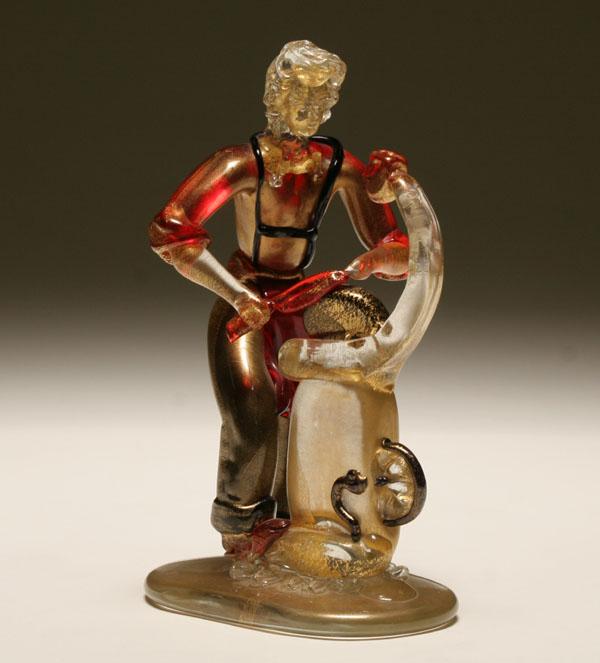 Appraisal: Barovier and Toso Murano glass figure of a craftsman Exquisitely