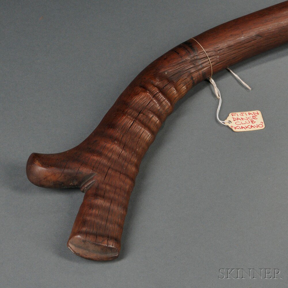 Appraisal: Fiji Island Carved Wood Gunstock Club Kiakavo lg in Estimate