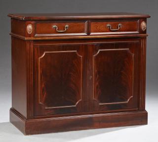 Appraisal: Diminutive Regency Style Carved Mahogany Sideboard Diminutive Regency Style Carved