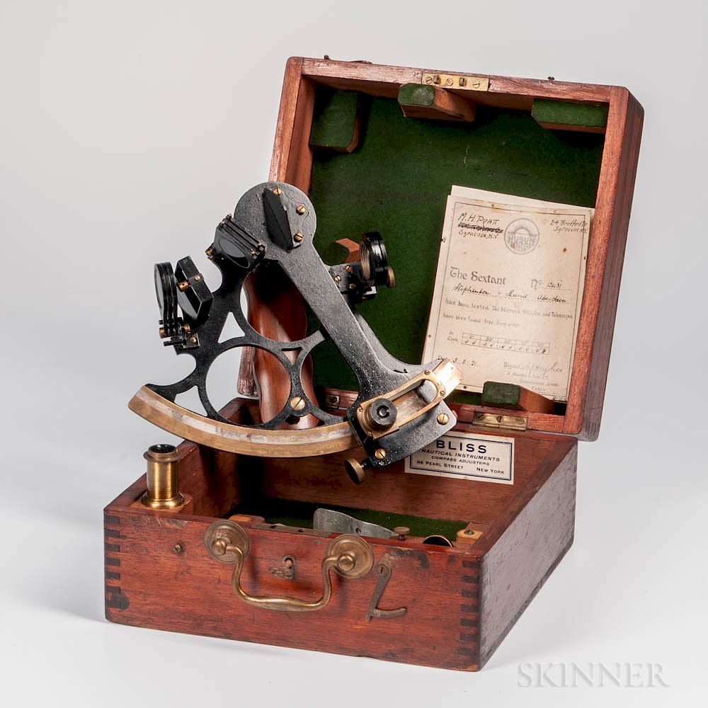 Appraisal: Stevenson Harris -inch Brass-cased Sextant Stevenson Harris -inch Brass-cased Sextant