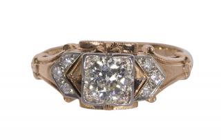 Appraisal: Art Deco diamond k and k gold ring Art Deco