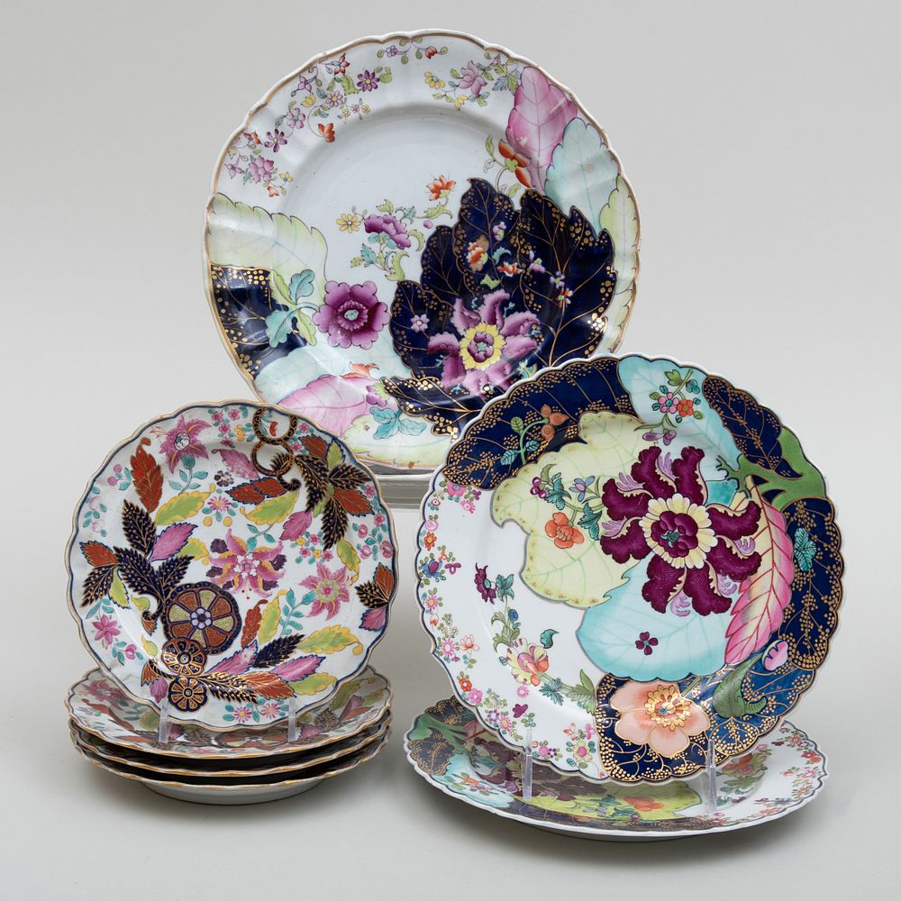 Appraisal: Pair of Mason's Ironstone Plates and a Pair of Flight