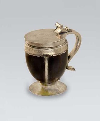 Appraisal: A rare and interesting small commonwealth mounted coconut tankard on