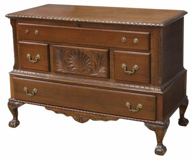 Appraisal: American Chippendale style mahogany blanket chest first half th c