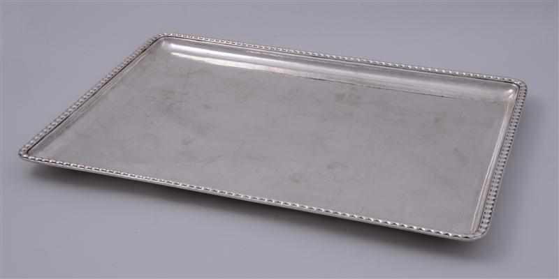 Appraisal: SWEDISH SILVER RECTANGULAR PLATTER Marked K Anderson with applied ripple