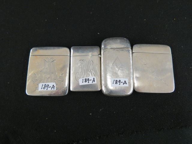 Appraisal: Sterling Silver Match Safes circa one marked When I was