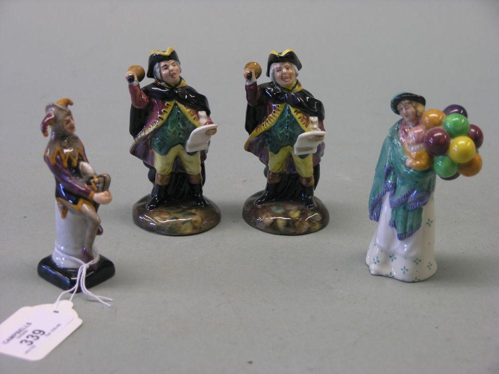 Appraisal: Four small Royal Doulton figures two models of Town Crier