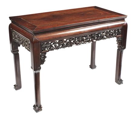 Appraisal: CHINESE CARVED ROSEWOOD ALTAR TABLE FIRST HALF OF THE TH