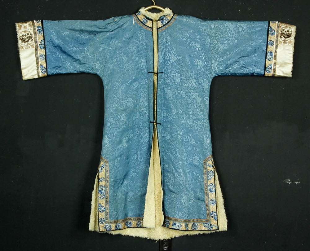 Appraisal: - Chinese Embroided Robe Embroided robe with dragon design and