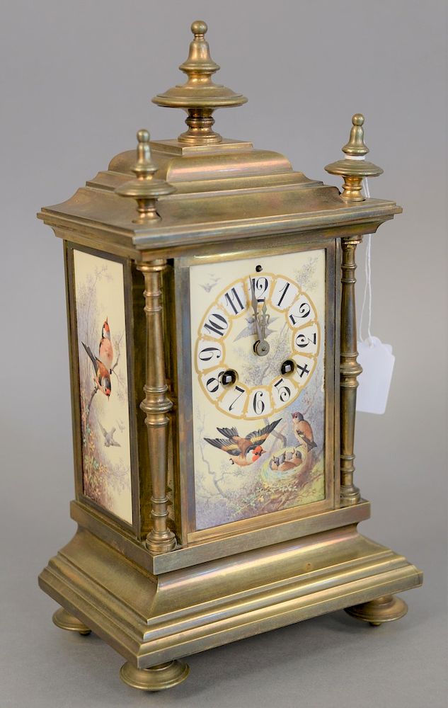 Appraisal: Japy Freres French brass mounted clock having porcelain front and