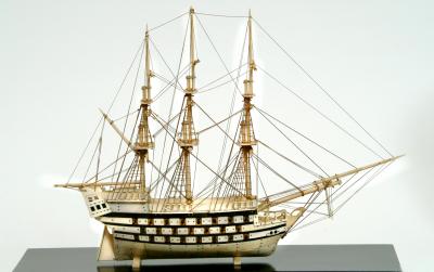 Appraisal: A BONE SCALE MODEL OF A SAIL SHIP th century