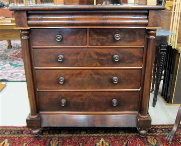 Appraisal: VICTORIAN MAHOGANY CHEST OF DRAWERS Scottish th century the front