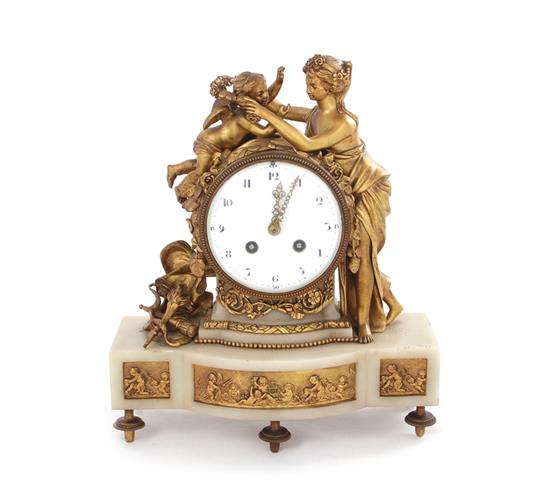 Appraisal: French figural striking mantel clock Vincenti Co late th century