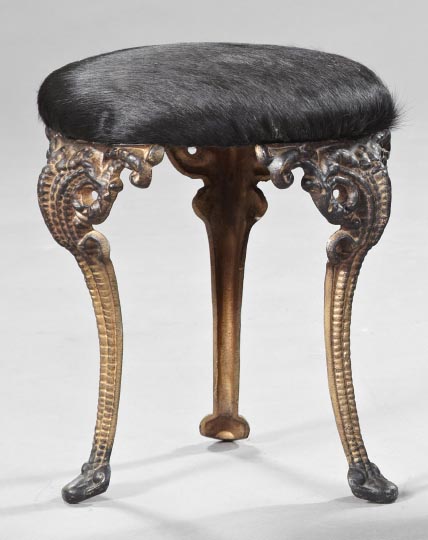 Appraisal: Belle Epoque Black-Painted Cast-Iron Tripodal Stool first quarter th century