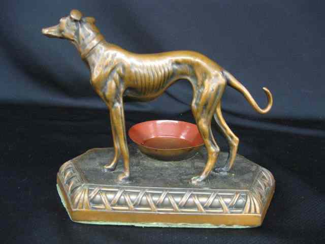 Appraisal: Deco Bronzed Ashtray figural dog standing ''