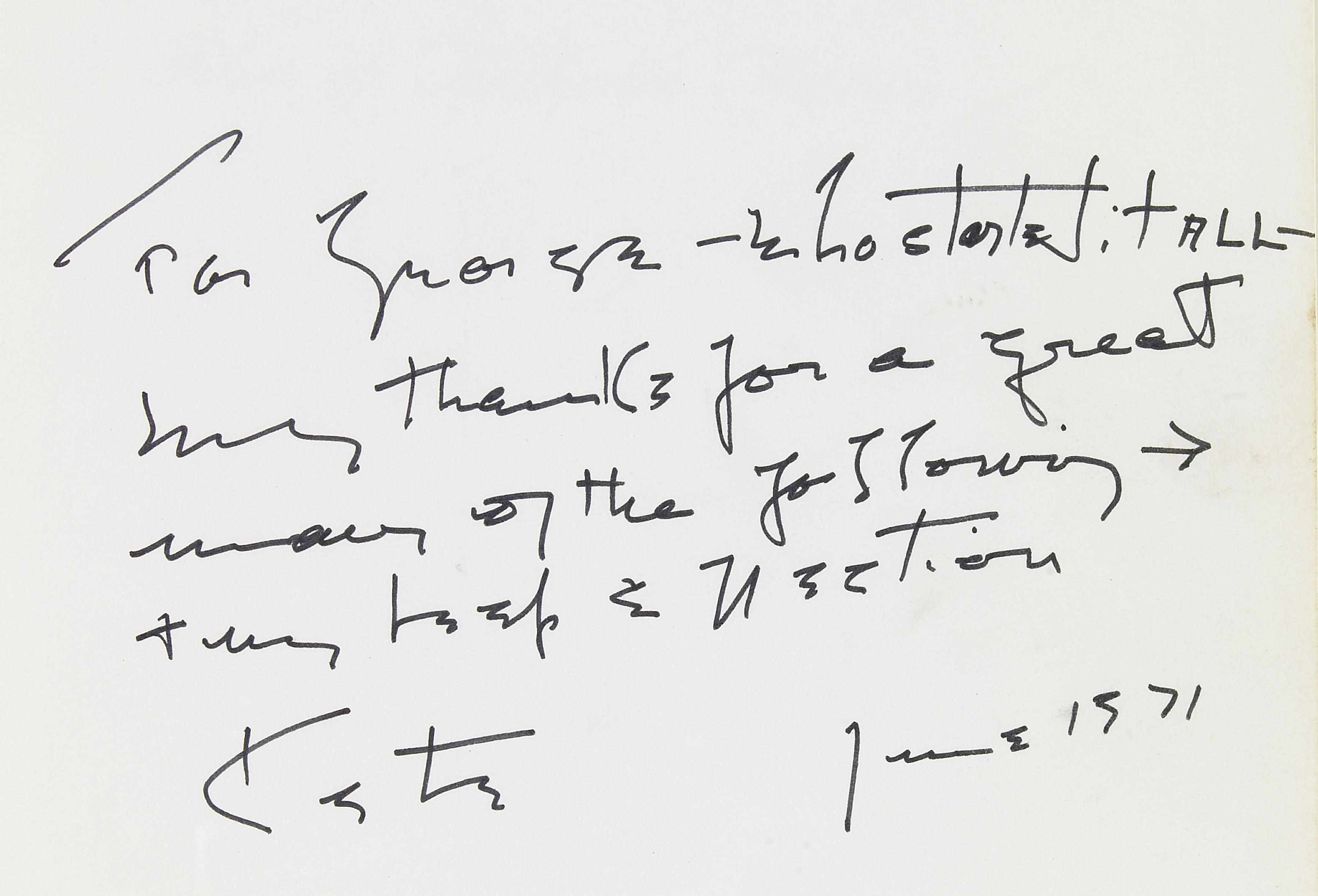 Appraisal: The Films of Katherine Hepburn inscribed by Hepburn to George