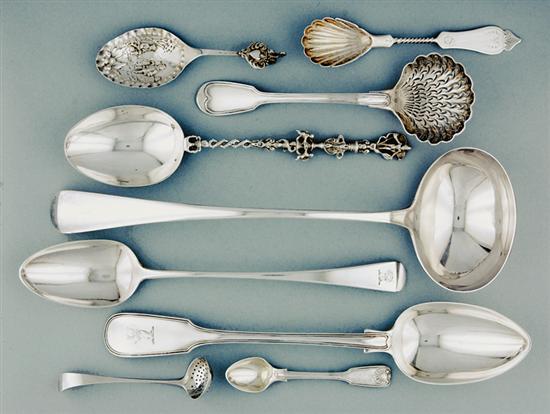 Appraisal: Collection silver flatware and serving pieces th th century European