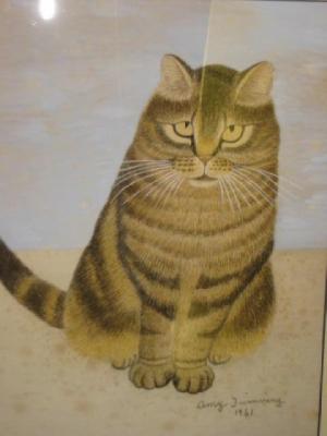 Appraisal: AMY TWINNING Portraits of Cats Tibby and Micky signed pair