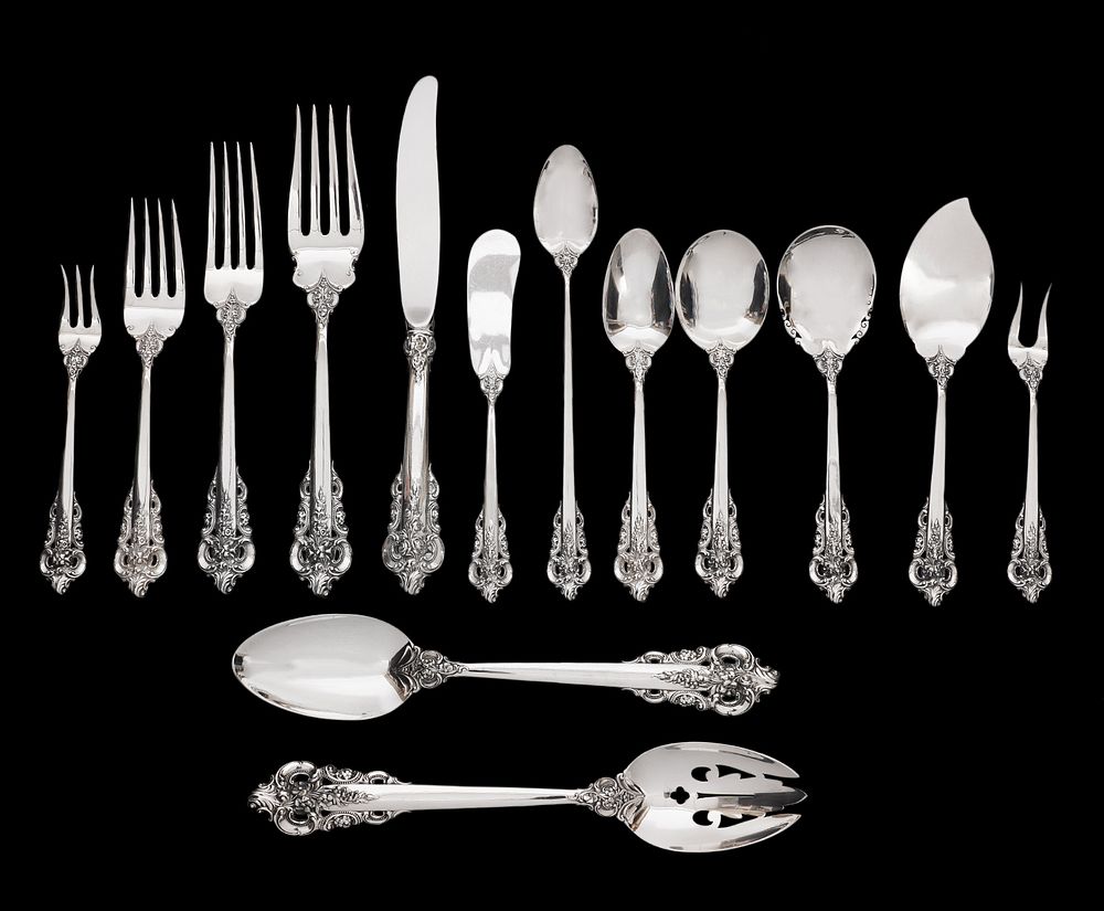 Appraisal: Pc Wallace Grand Baroque Sterling Flatware pieces of Wallace Grand